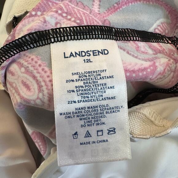 Lands End Womens Swim Tankini Top 12L Nautical Vacation Resort Paisley Floral‎ - Picture 4 of 5